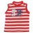 C&A - Piros, krém csíkos ujjatlan felső (110)