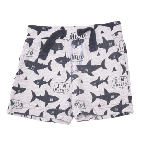 Szürke, cápás rövidnadrág (62-68)