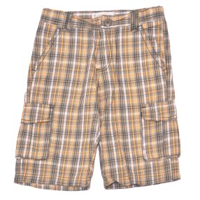 Szürke, sárga kockás rövidnadrág (110-116)