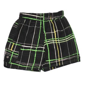 Fekete, kockás fürdőnadrág (98-104)