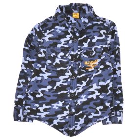 Kék, terepmintás hosszú ujjú ing (122)