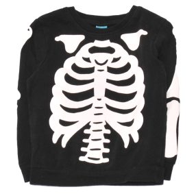 Fekete, csontvázas pulóver (122)