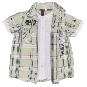 Urban Outlaws - Zöld kockás rövid ujjú ing (122-128)
