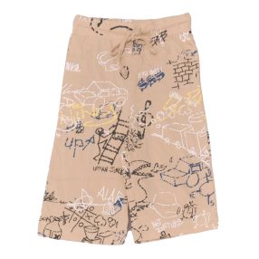 Világosbarna, mintás rövidnadrág (86-92)