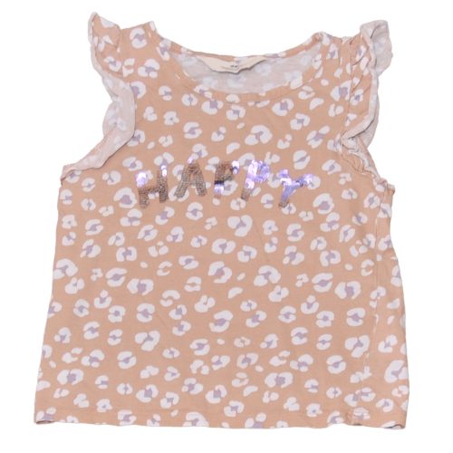 H&M - Barna, leopárdmintás rövid ujjú felső (122)