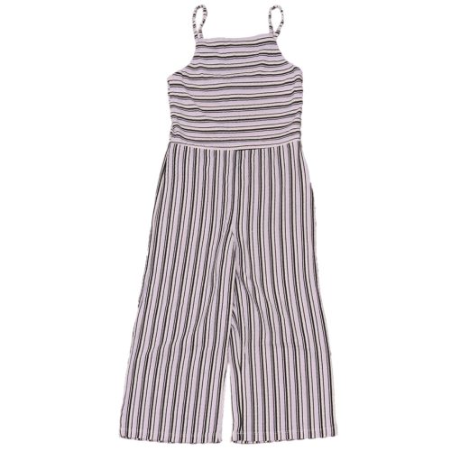 H&M - Lila-fekete csíkos pántos overál (140)