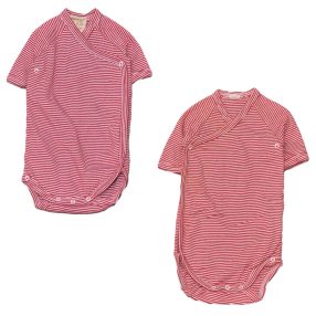 Piros, Fehér csíkos body szett (62-68)