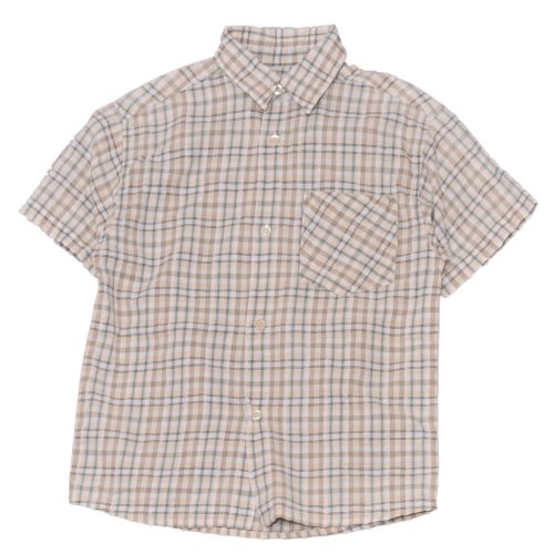 Drapp-fehér kockás rövid ujjú ing (134-140*)