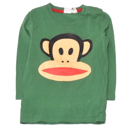 H&M - Zöld, majmos hosszú ujjú póló (80)
