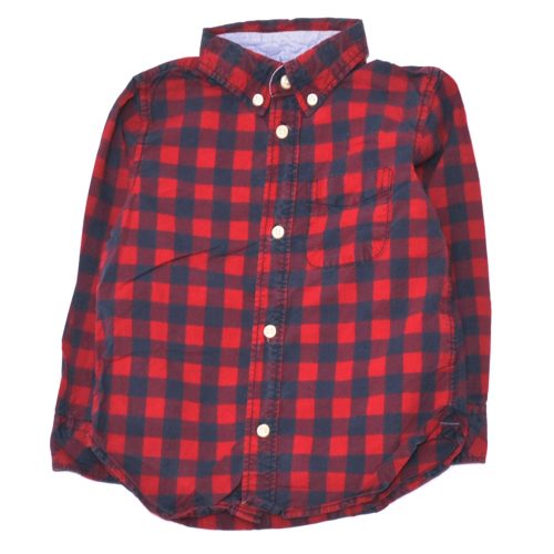 H&M - Piros, Kék kockás hosszú ujjú ing (104)