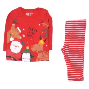 Piros, télapós ruha szett (62-68)