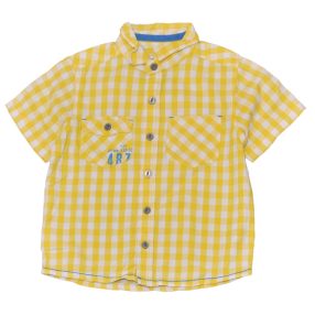 Next - Sárga kockás rövid ujjú ing (92-98)