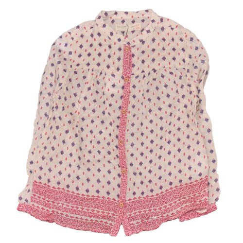 Zara - Krém, mintás hosszú ujjú blúz (122)