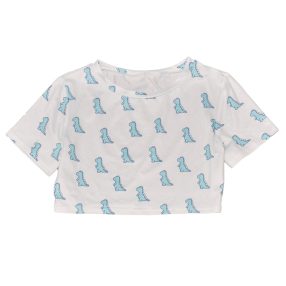 Fehér, dinós crop haspóló (152-158*)