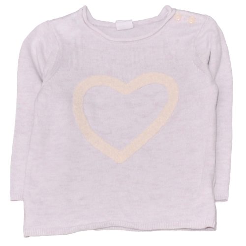 H&M - Drapp, szív pulóver (80)