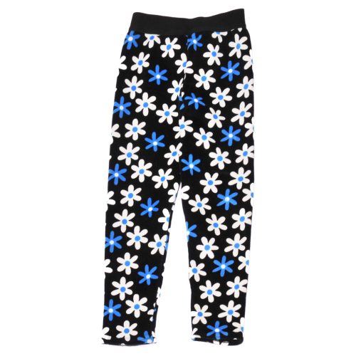 Kék, virágmintás bélelt leggings (110-116)