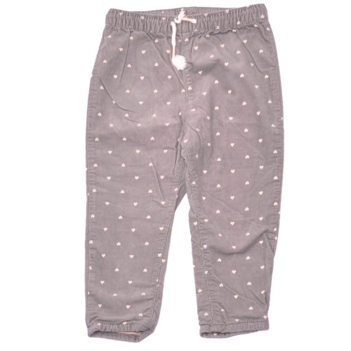 H&M - Szürke, szivecskés kordnadrág (86-92*)