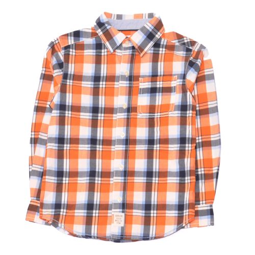 Carter's - Narancs -kék kockás hosszú ujjú ing (116)