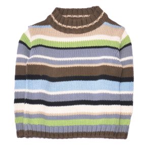 H&M - Kék, barna csíkos kötött pulóver (104)