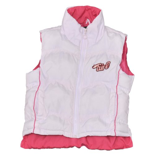 Fehér, pink pufi mellény (140)