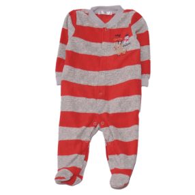 Piros, Szürke csíkos rugdalózó (68)