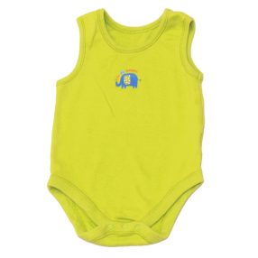 Zöld, elefántos ujjatlan body (62-68)