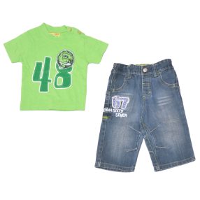 Kék, Zöld ruha szett (68-74)