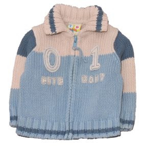 Kék, drapp kardigán (62-68)