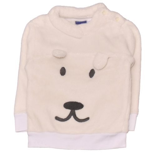 Fehér, jegesmedvés pulóver (86-92)