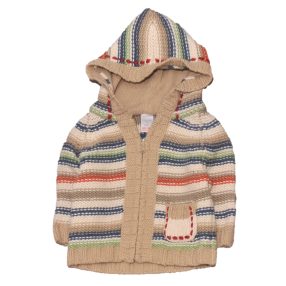 Next - Barna csíkos kötött kardigán (62-68)