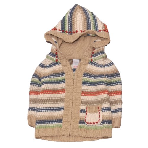 Next - Barna csíkos kötött kardigán (62-68)