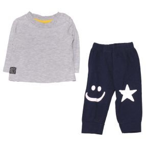  Kék, Szürke csíkos ruha szett (68)