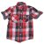 C&A - Piros-Szürke kockás rövid ujjú ing (110)