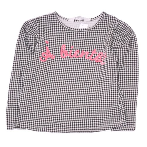 H&M - Fekete, Fehér mintás hosszú ujjú póló (98-104)