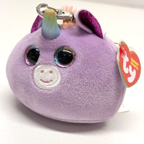 Ty Squishy Beanies plüss figura ROSETTE, Clip 8,5 cm - lila unikornis