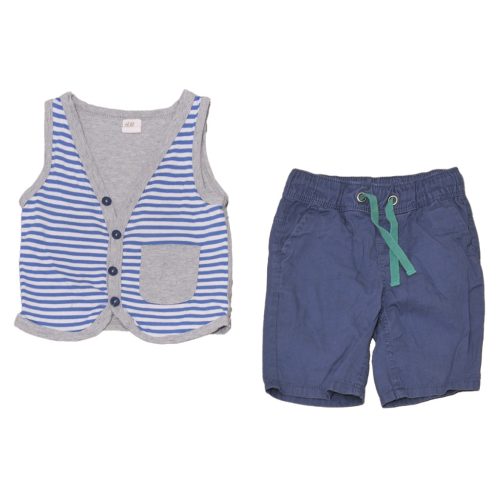  H&M -  kék, csíkos  ruha szett (86)