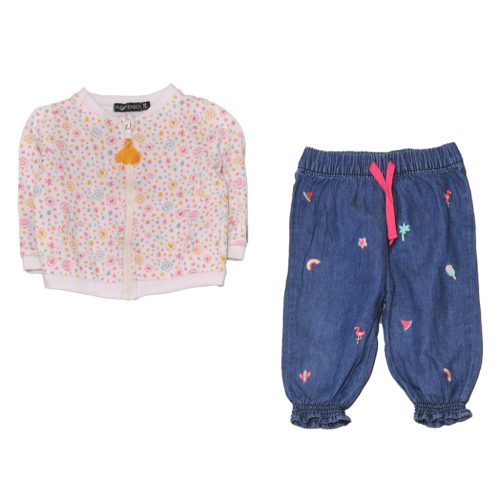 Fehér, kék  ruha szett (68)