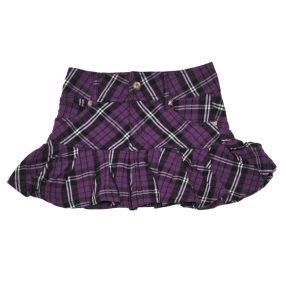  Lila-fekete kockás  szoknya ( 128-134)