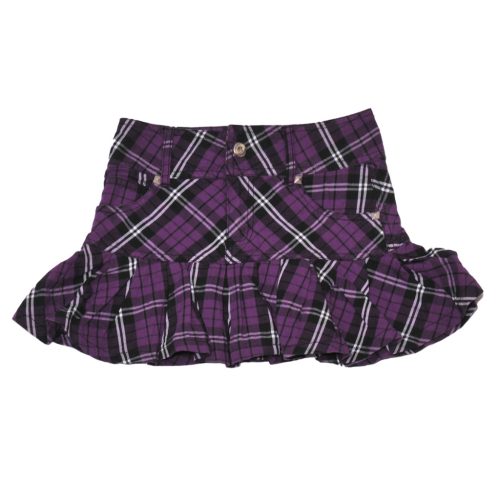  Lila-fekete kockás  szoknya ( 128-134)