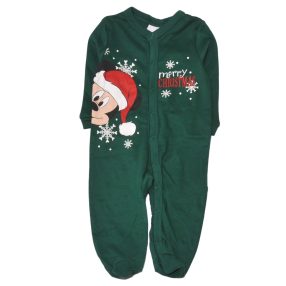 Disney-Mickey - zöld, karácsonyi rugdalózó (62-68)