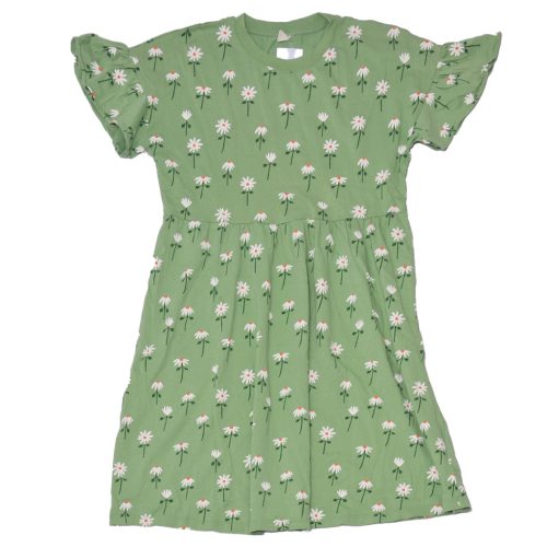 Zöld, virágmintás ruha (134-140)