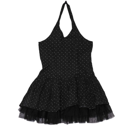 Fekete, pöttyös alkalmi ruha (146)