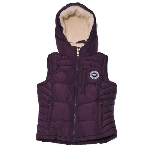 Lila szőrme béléses mellény (146-152)