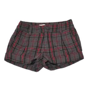 Szürke-Rózsaszín kockás szövet rövidnadrág (140)