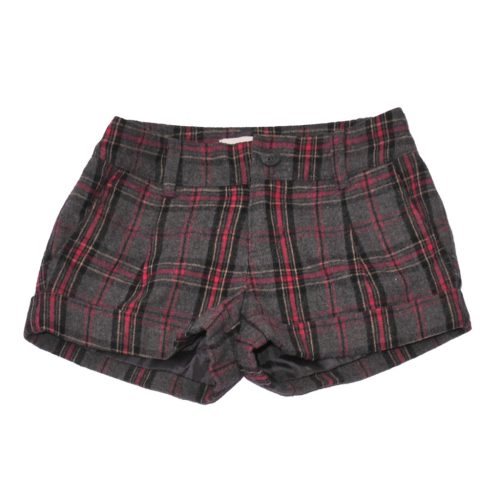 Szürke-Rózsaszín kockás szövet rövidnadrág (140)