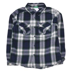   Benetton - Kék-Fehér kockás hosszú ujjú flanel ing (122-128)