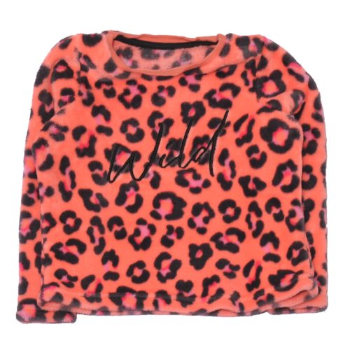 Rózsaszín, leopárdmintás szőrmés pulcsi (110)