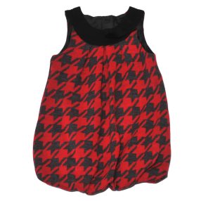  George -  Piros, Szürke mintás  szövetruha ( 98-104)