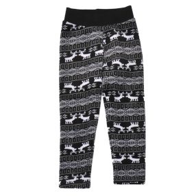  Fekete, karácsonyi mintás bélelt leggings ( 104-110)
