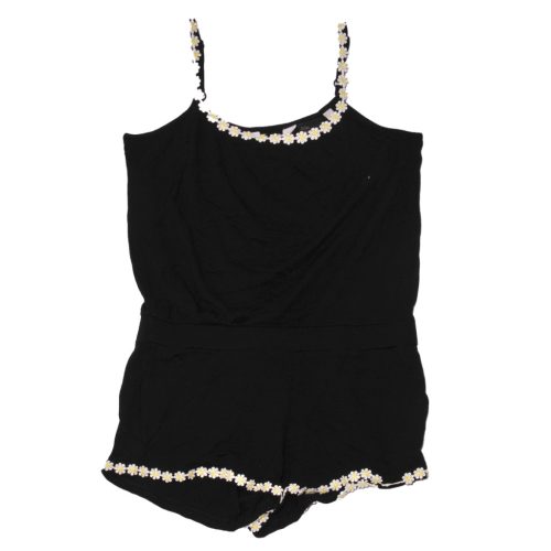  H&M -  Fekete  rövid szárú overált (140)